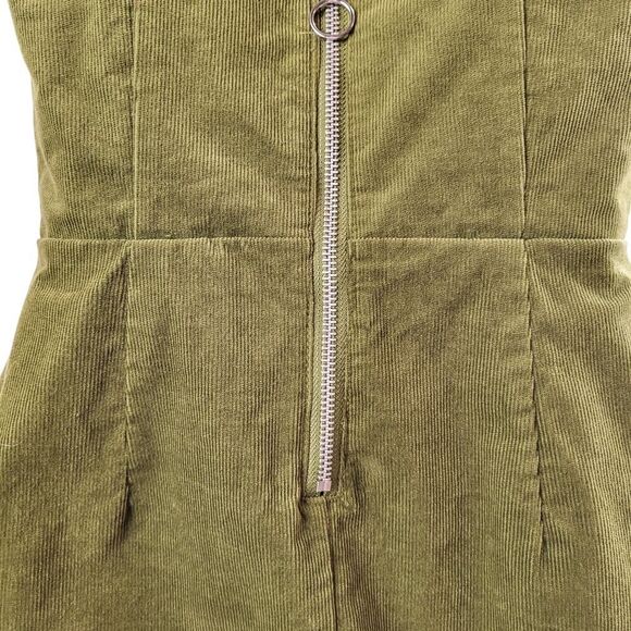 Urban Outfitters Size 0 Olive Green Corduroy Mini Dress Sleeveless Party Casual - Picture 14 of 15